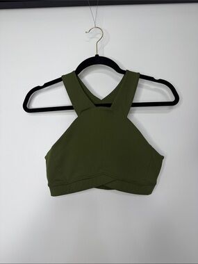 Fabletics Demi Lovato Olive Green Crossback Sports Bra Size Small